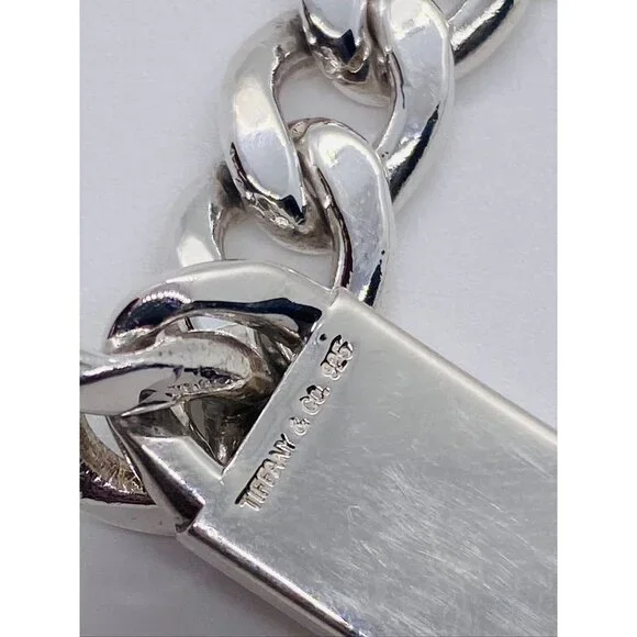 Tiffany & Co Sterling Silver 925 Curb Link ID Plate 8.25
